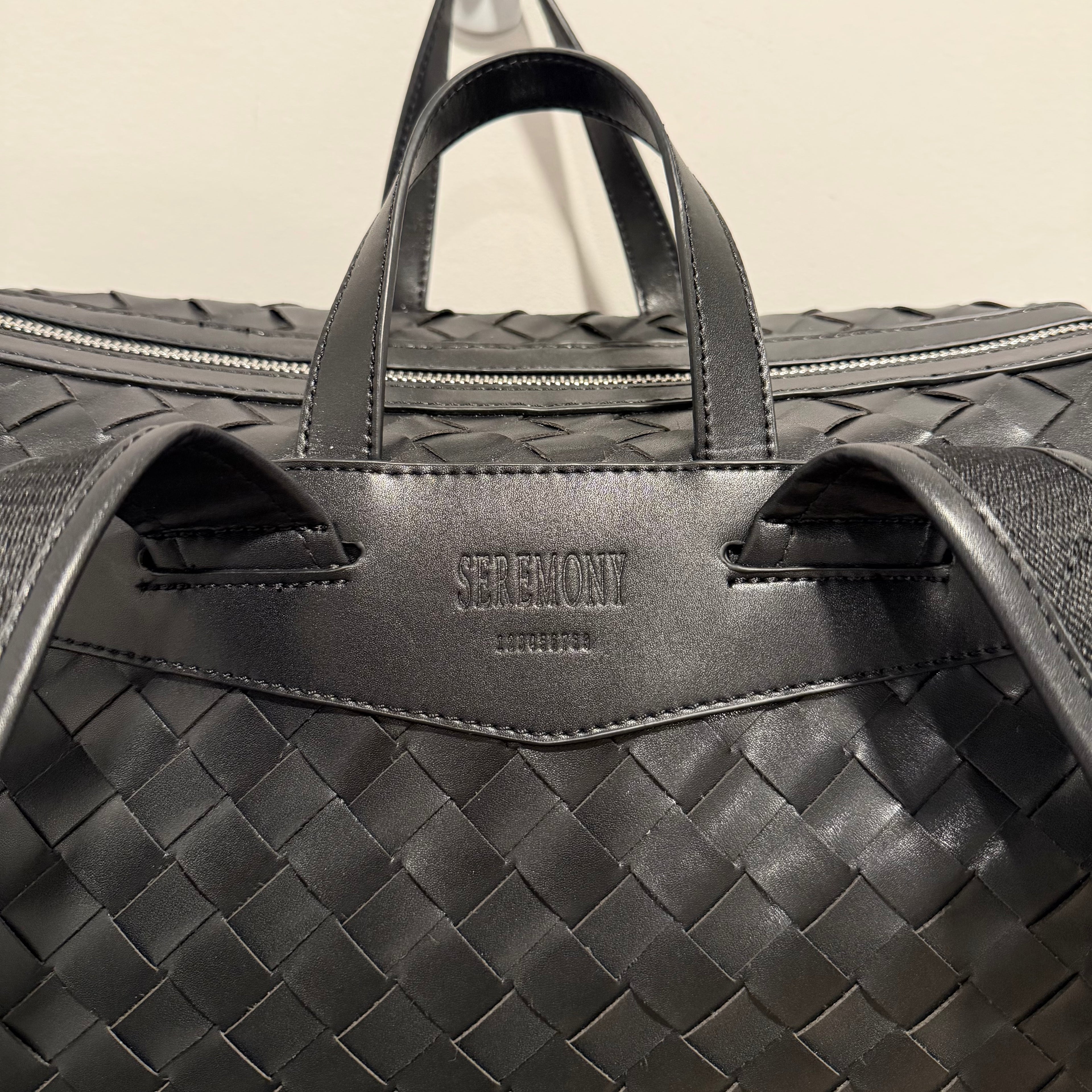 'Intercciato' Leather Backpack